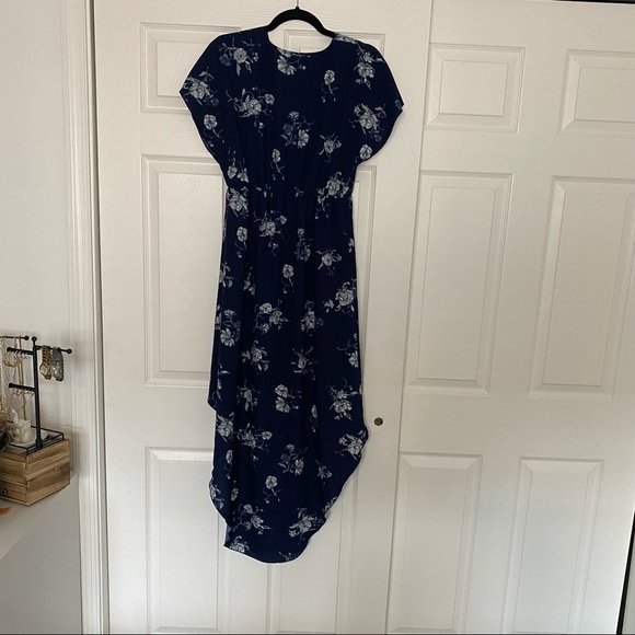 URBAN OUTFITTERS ECOTE Blue Floral High Low Dress - Picture 10 of 11